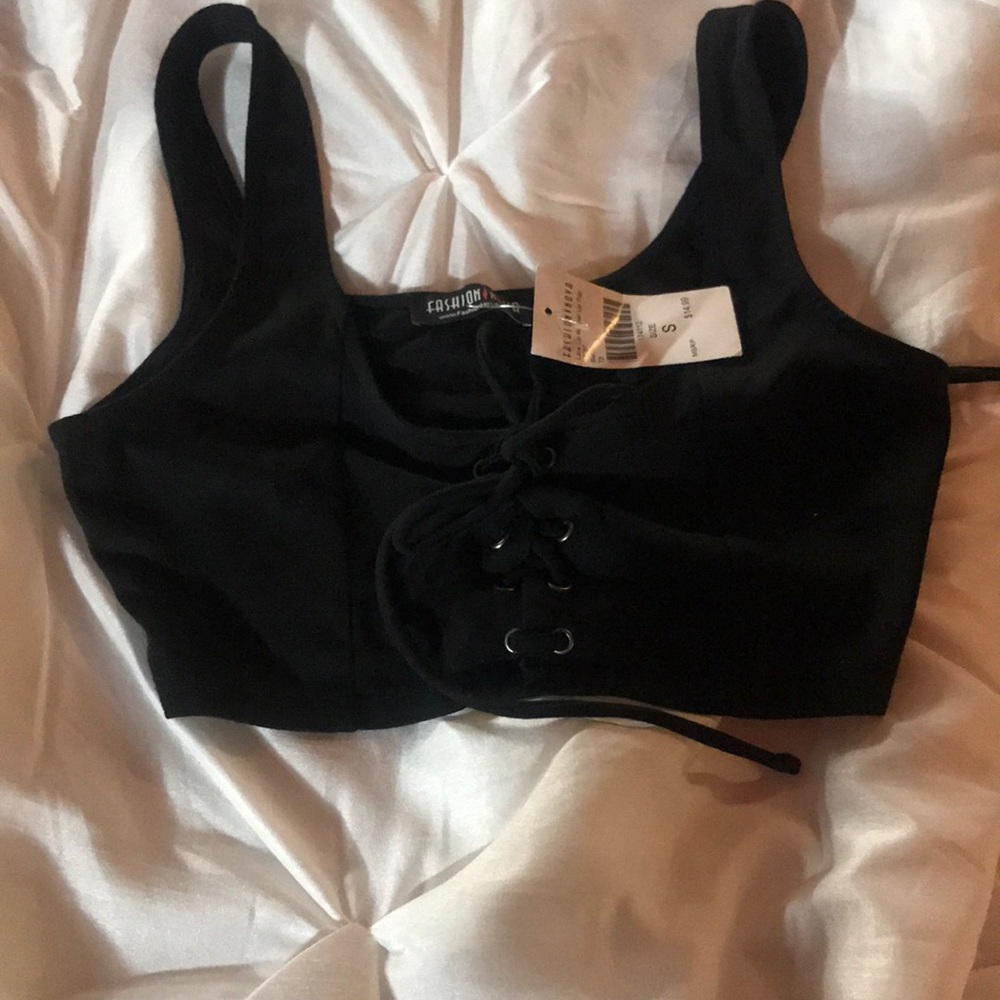 Lace up crop top